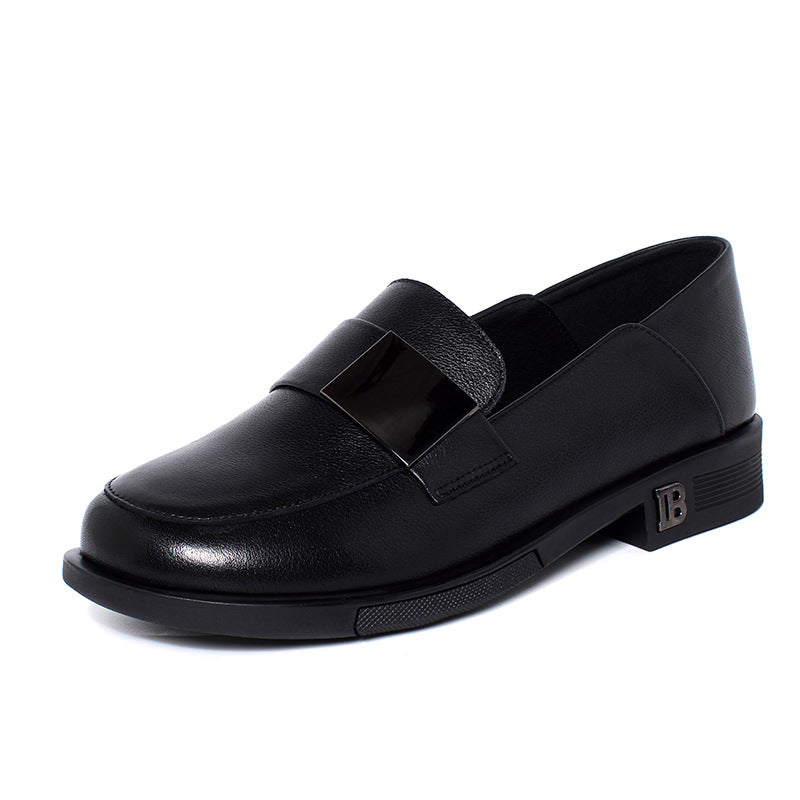 Women's British Style Chunky Single-layer Flat Slip-on Casual Shoes