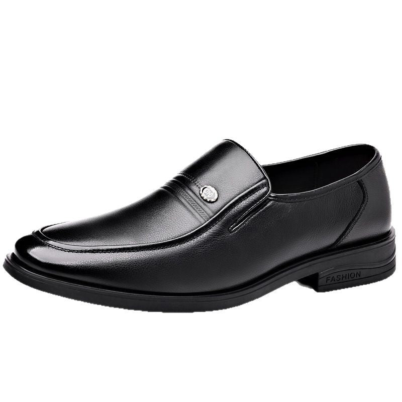 Men's Genuine Spring Cowhide Business Slip-on Soft Bottom Leather Shoes