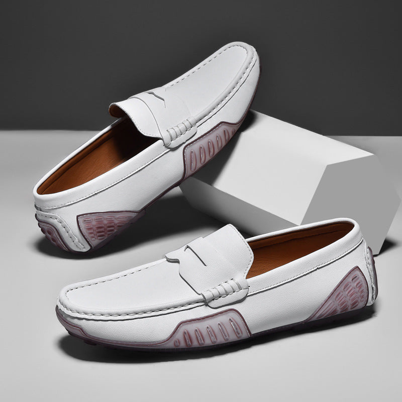 Men's Real With Fleece Lining Trendy Cowhide Casual Shoes