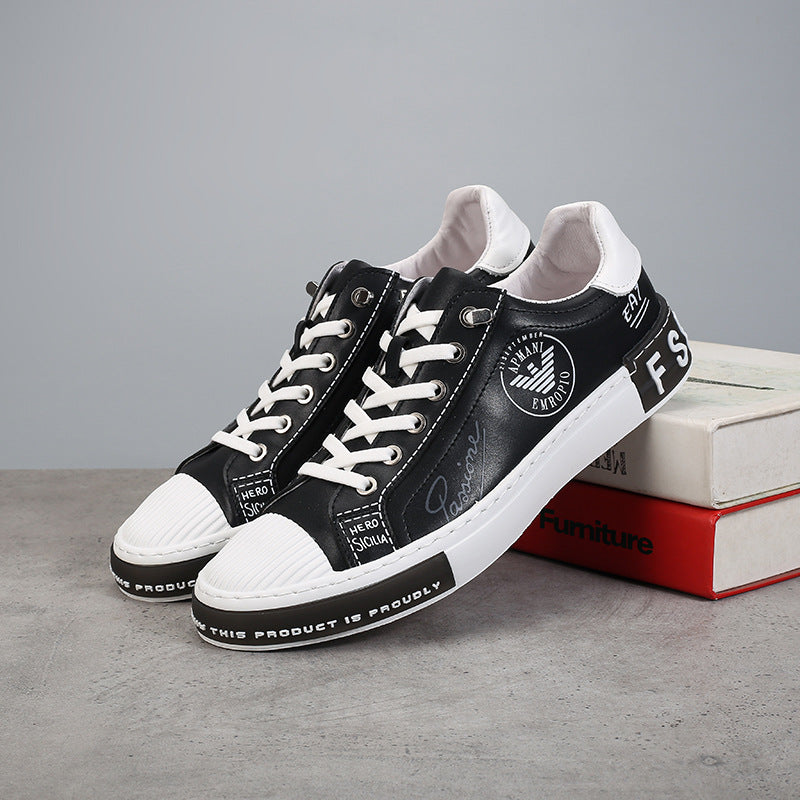 Men's Flat Fashion Board Korean Style Printed Men's Shoes