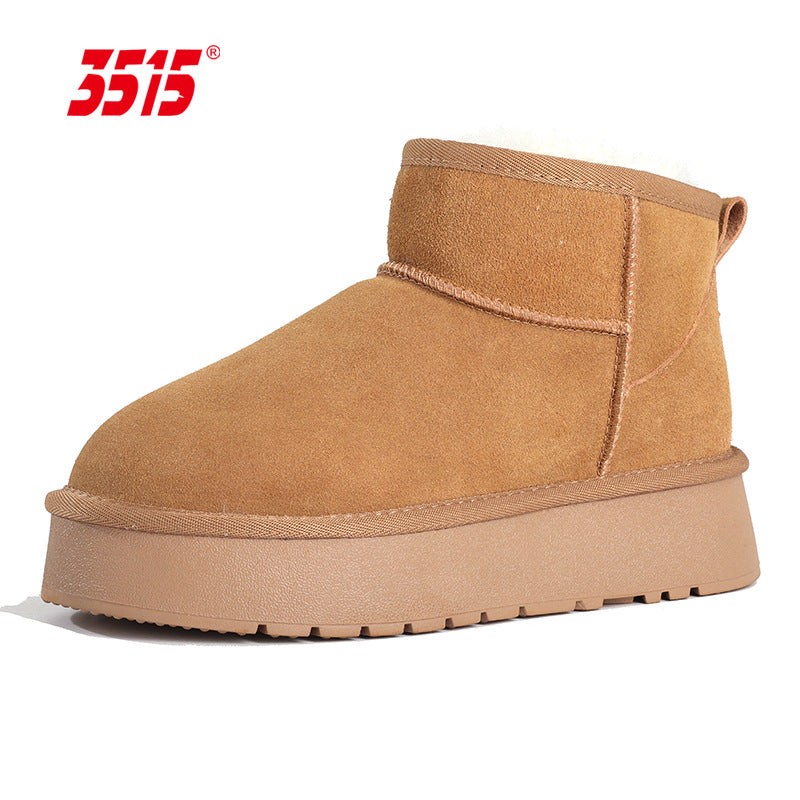 Women's Genuine Thick Bottom Fleece-lined Winter Short Snow Boots