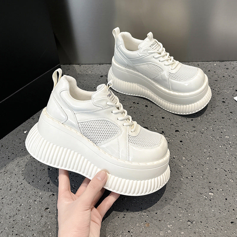 Summer Big Head Hollow Out Mesh Leather Shoes