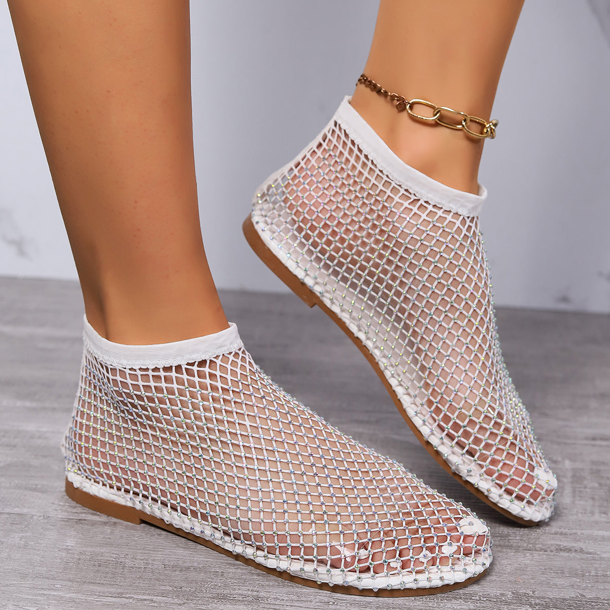 Women's Plus Size Fishnet Stockings Hollow Out Sandals