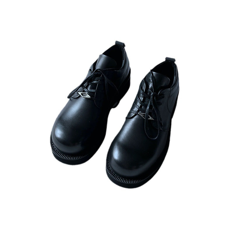 Women's & Men's Cowhide Thick Bottom Genuine Couple Big Casual Shoes