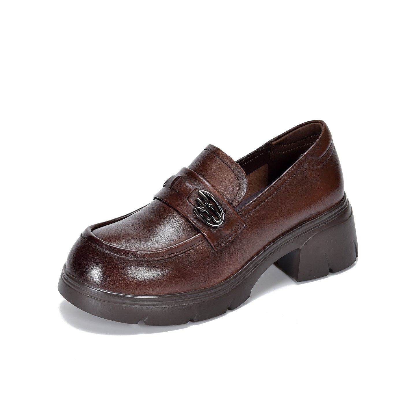 Women's First Layer Cowhide Platform Female Temperament Loafers