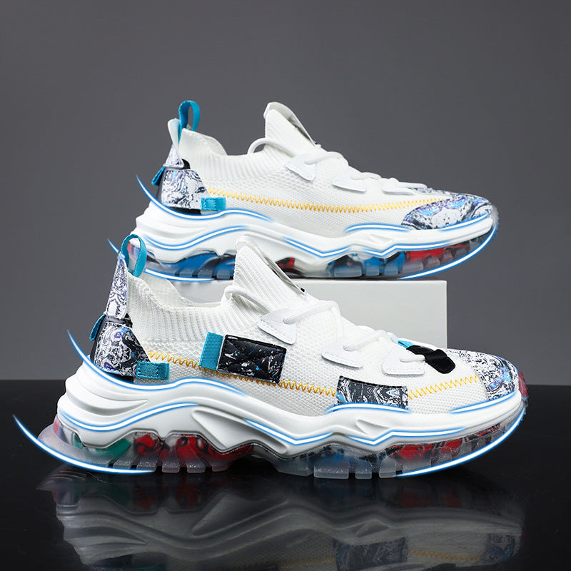 Men's National Fashion Flying Woven Platform Dad Sneakers