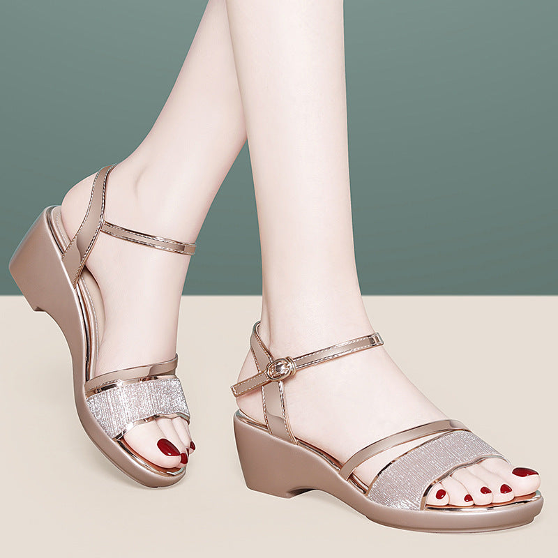 Women's Wedge Mom Summer Fashion High Mid Sandals