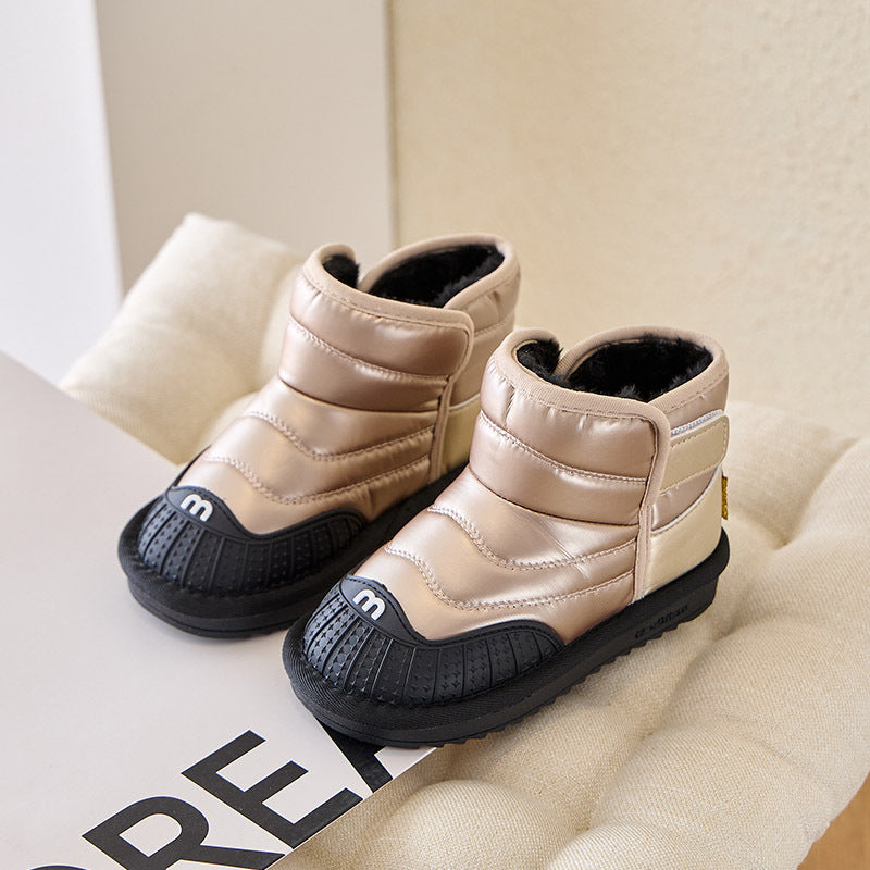 Children's Small Medium Large Boys Warm With Veet Thick Cotton Kid's Snow Boots