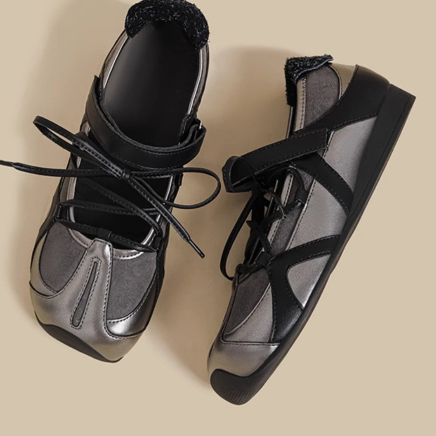 Women's Version Mechanical Style Sports Square Head Ballet Cross Strap Women's Shoes