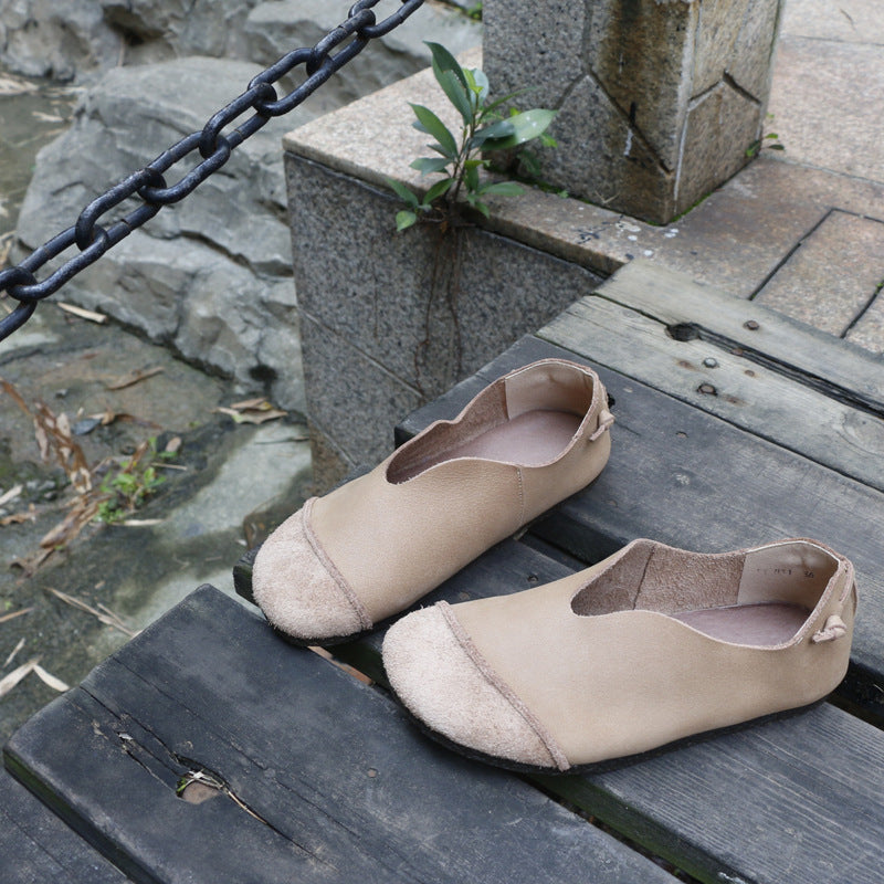 Women's Flat Soft Bottom Surface Slip-on First Layer Casual Shoes