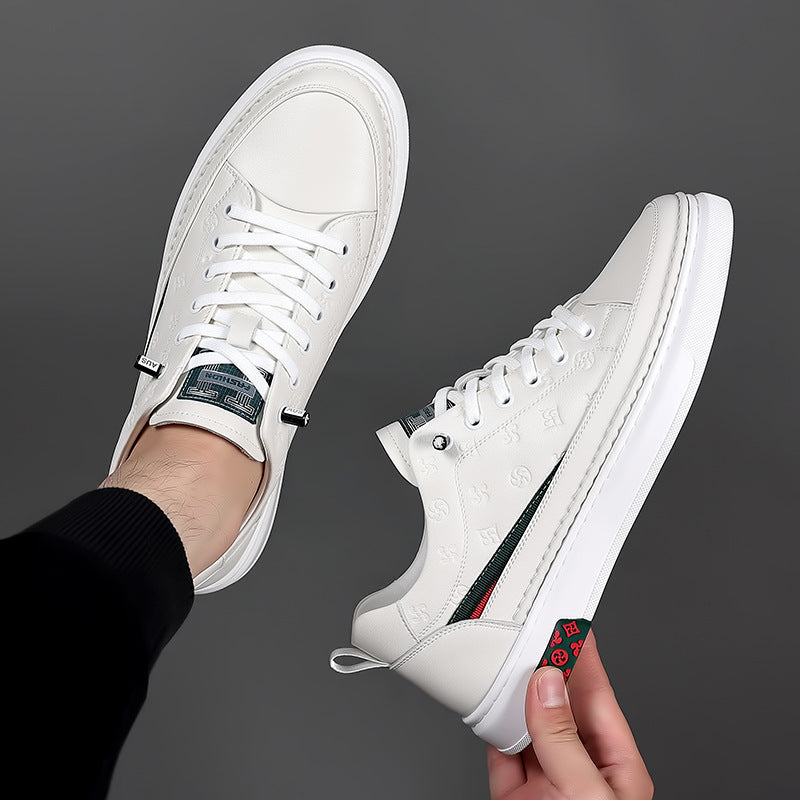 Men's Summer Increased White Soft Bottom Surface Sneakers