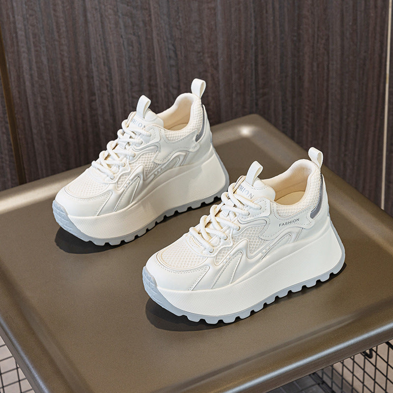 Women's Small Dad Fashionable Platform Mesh Surface Breathable Height Increasing Men's Shoes