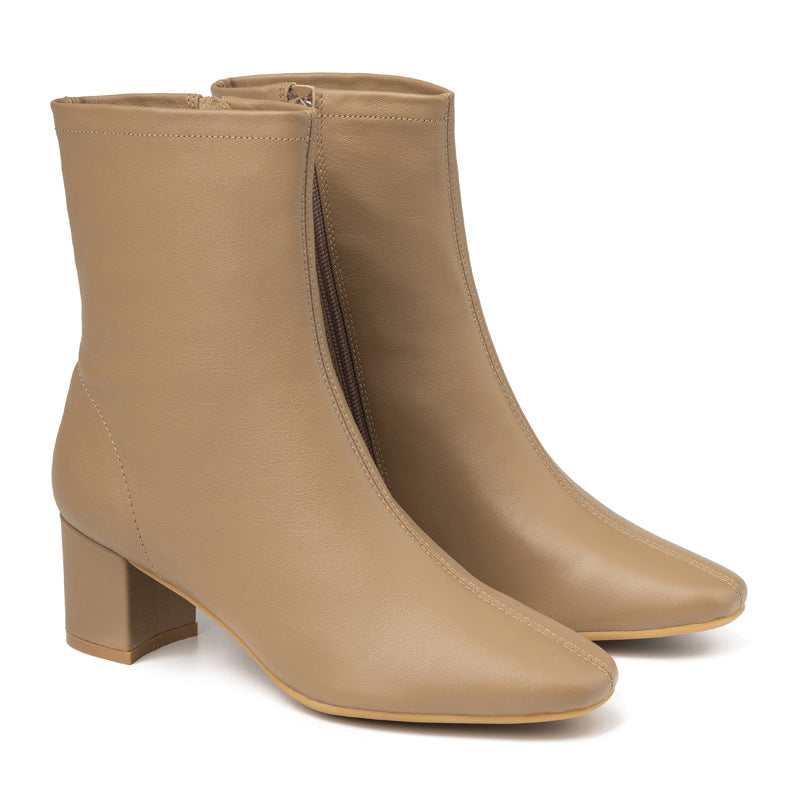 Women's & Men's Niche Classic Simple Comfortable Ankle Square Boots