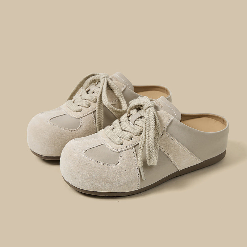 Women's Closed Toe Half Outer Wear Thick Slippers