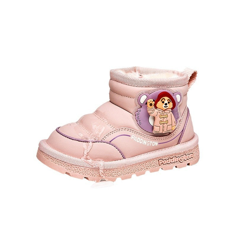 Children's Bear Winter Cute Fleece Lined Cartoon Kid's Snow Boots
