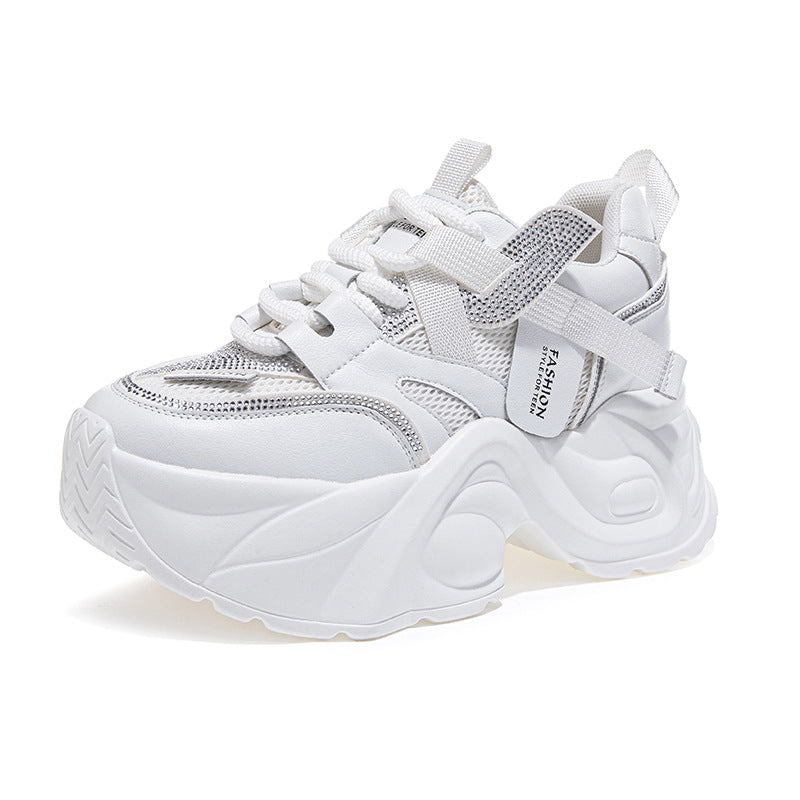 Women's Dad Autumn Genuine Breathable Platform Height Increasing Sneakers