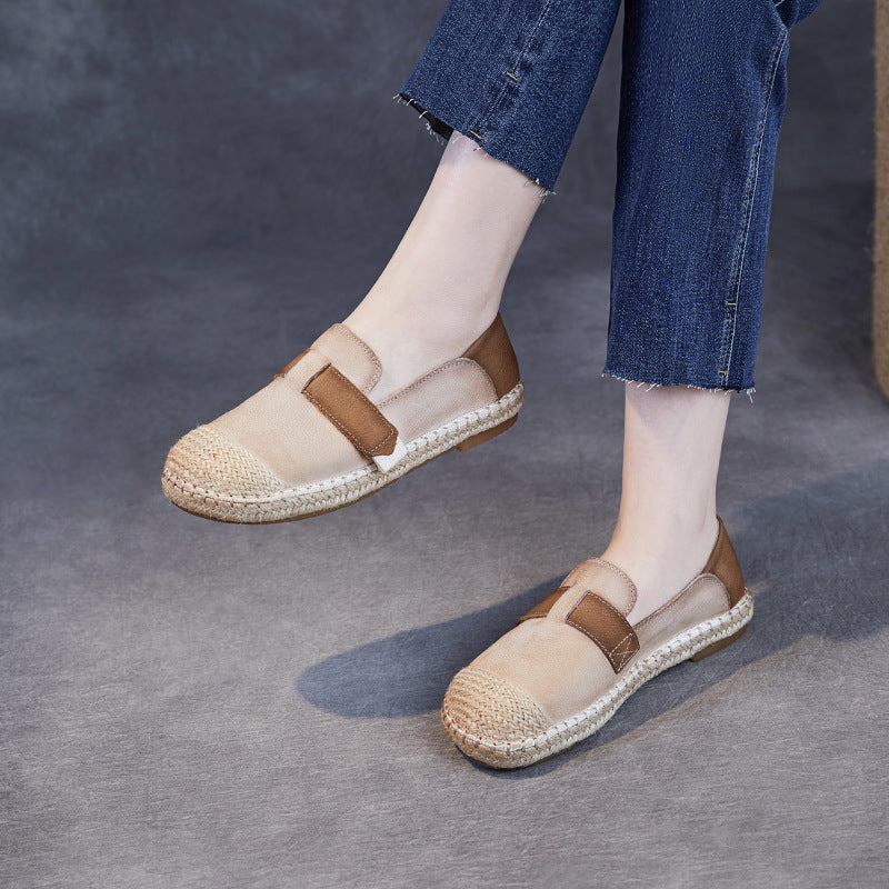 Women's Original Color Fisherman Slip-on Hemp Rope Woven Pumps Casual Shoes