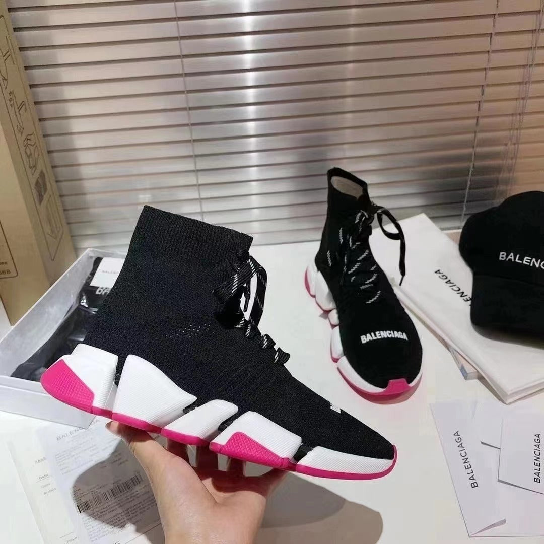 Women's & Men's Paris Sock Knitted Couple Platform Elastic Women's Sports Shoes
