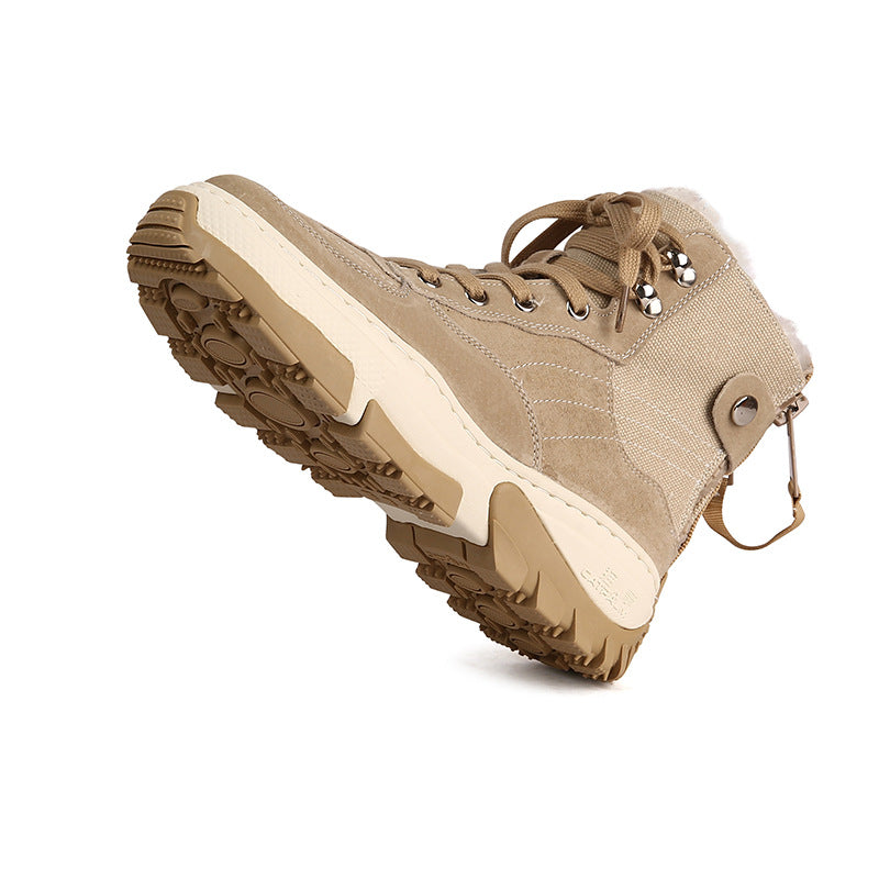 Women's Thickened Fleece-lined Winter Flat Short Big Snow Boots