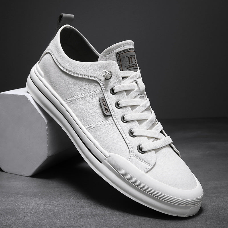 Men's Autumn Fashionable Popular White Plain Sneakers