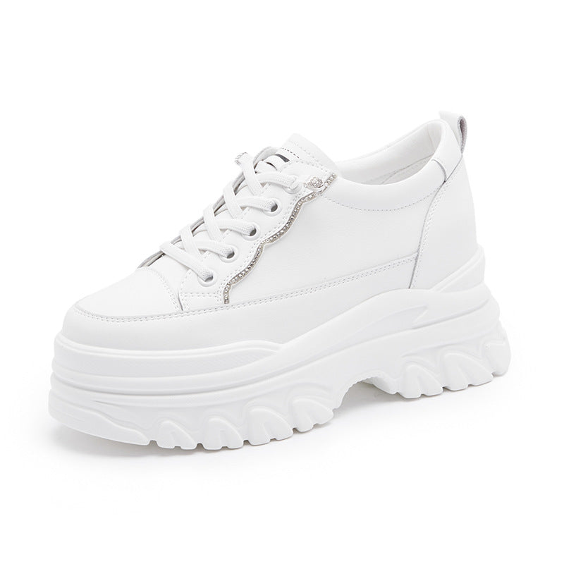 Women's Platform White Muffin Sports Fashionable Height Casual Shoes