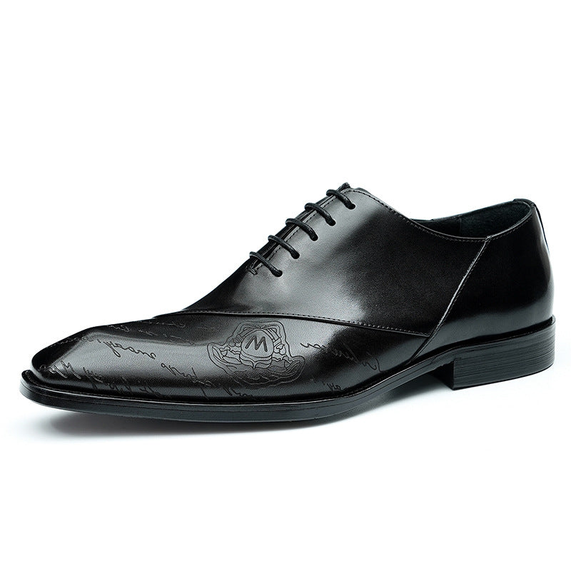 Men's Retro Diamond Head English Business British Leather Shoes