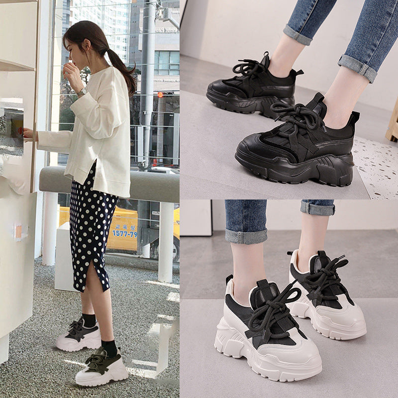 Women's Platform Dad Veet Padded Hidden Elevator Casual Shoes
