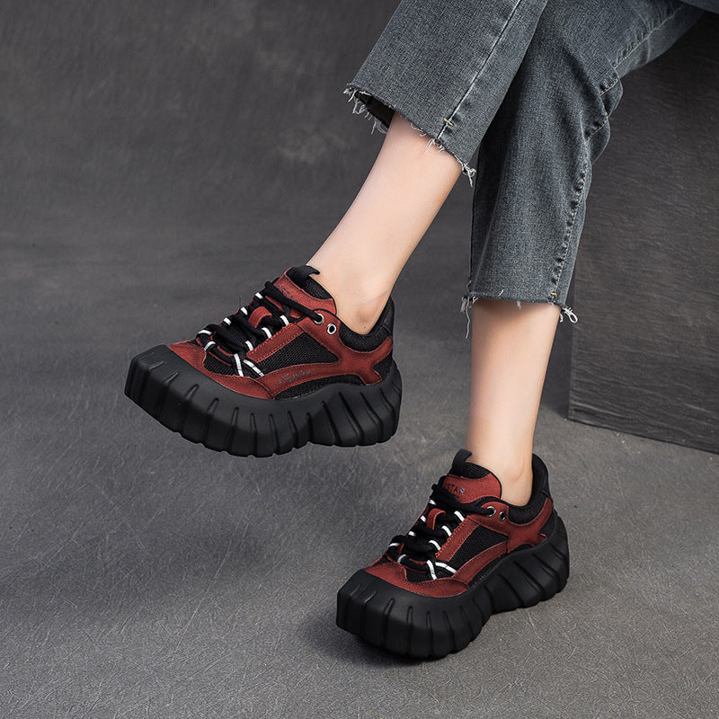 Women's Fashion Fried Street Color Matching Clunky Breathable Casual Shoes
