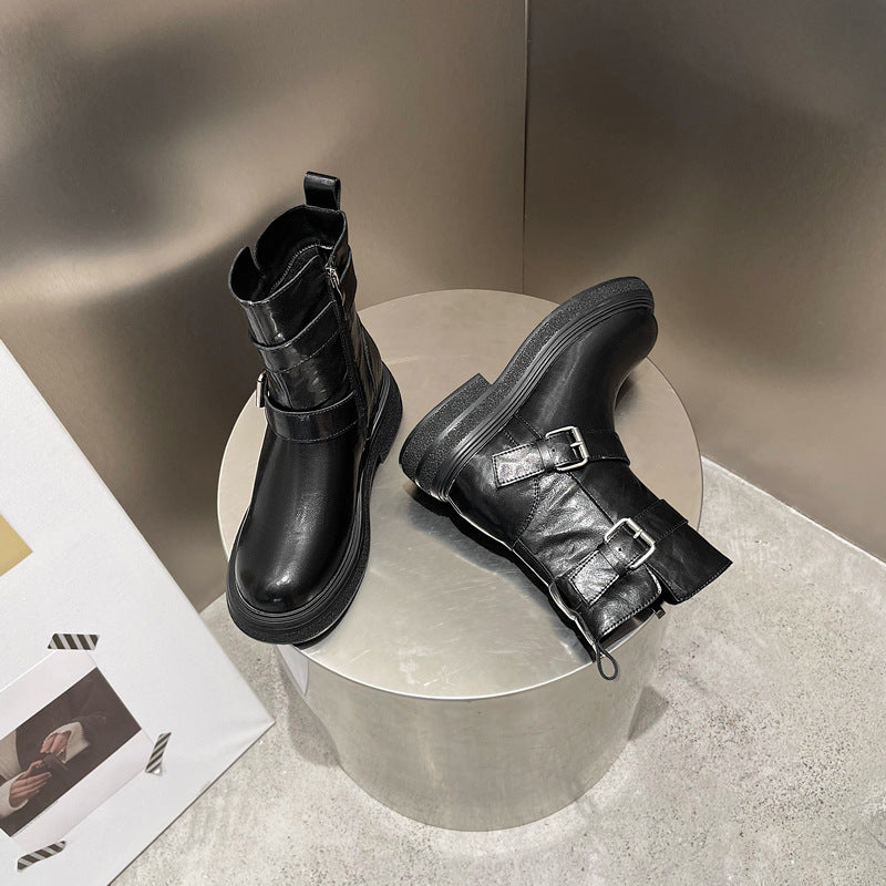 Women's Increasing Martin Genuine Western Short Round Boots