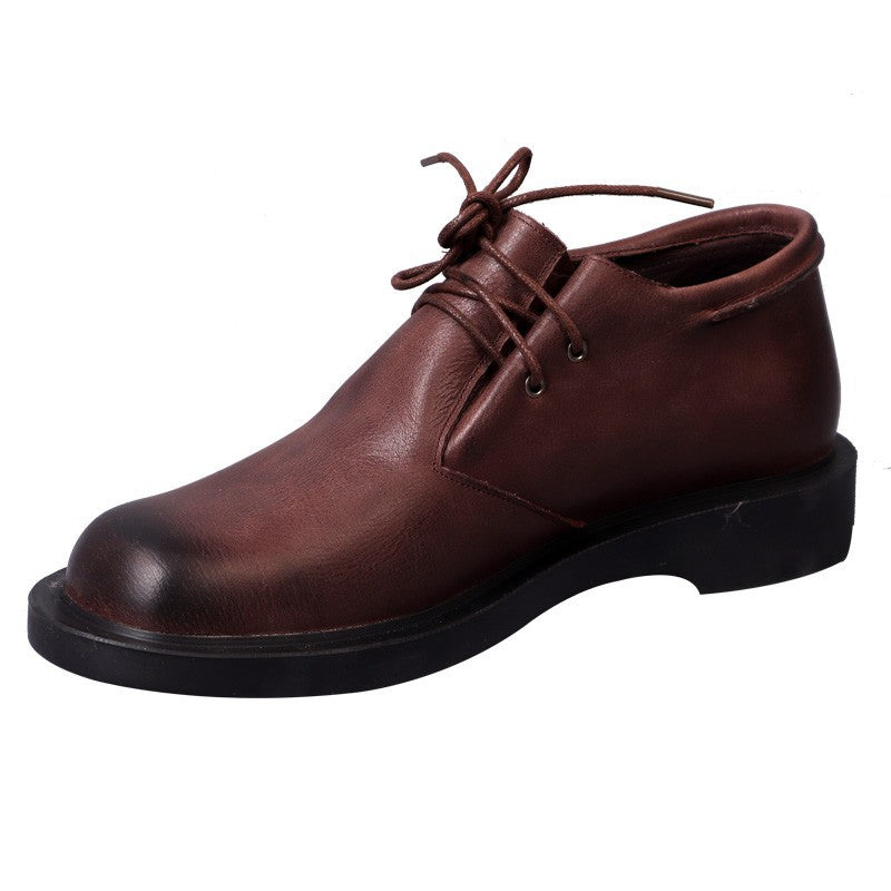 Men's Handmade Genuine British Plus Size Lace Up Men's Board Shoes