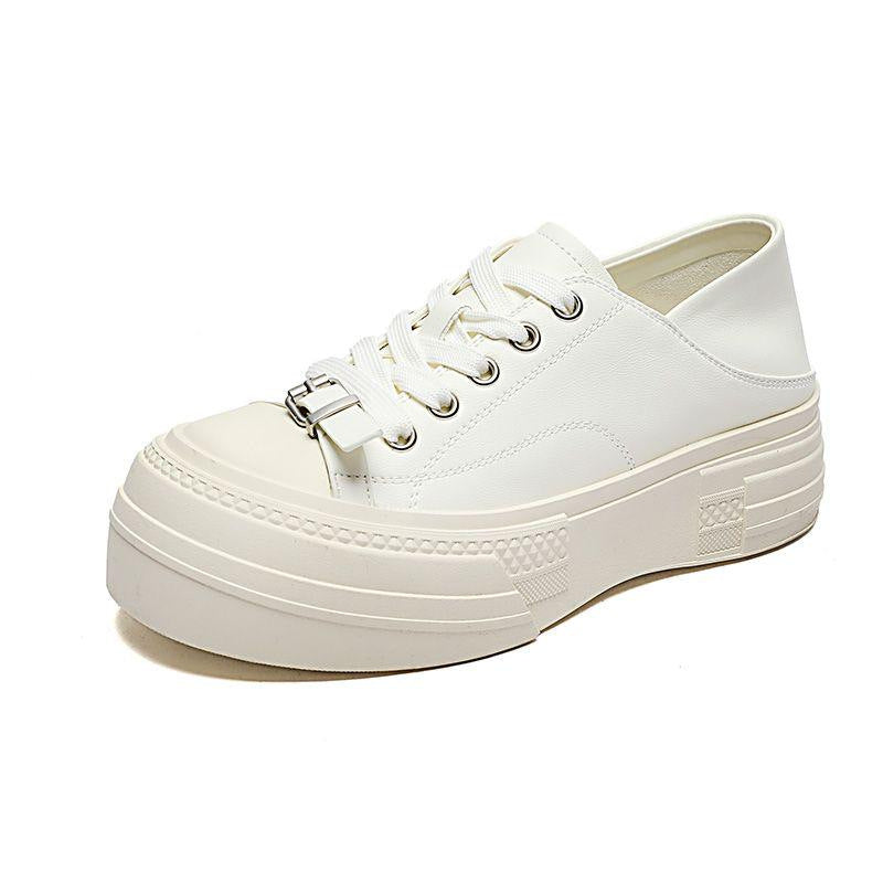 Women's Buckle Brushed Old Pumps Thick Bottom Hight Women's Casual Shoes