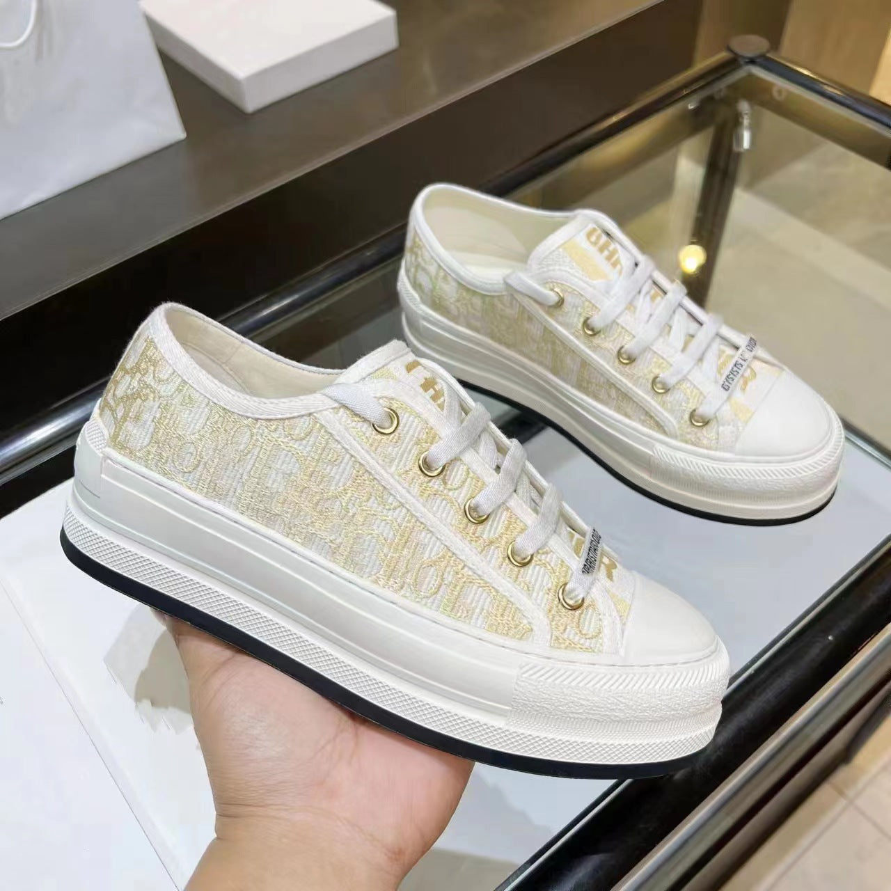 Home Embroidery Platform Letters Pumps Preppy Casual Shoes