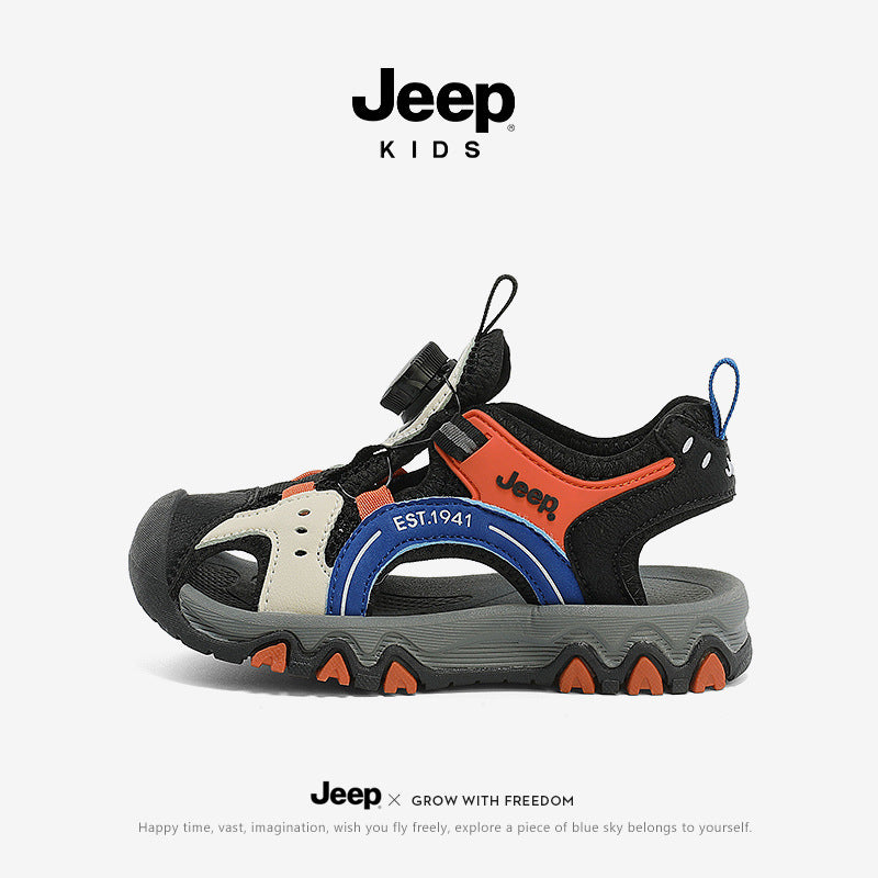 Toe Summer Medium Large Buttoned Boys Kid's Sandals