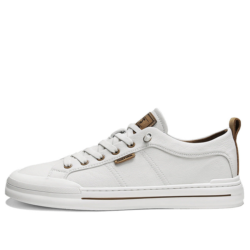 Men's Autumn Fashionable Popular White Plain Sneakers
