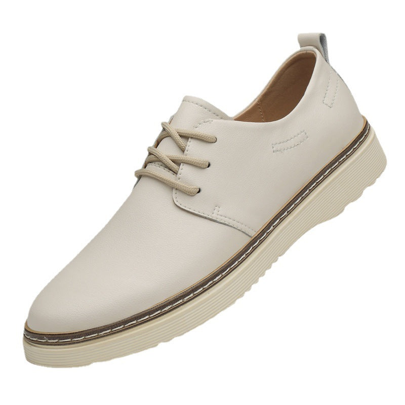 Men's Outer Hight Increasing British Small Cowhide Leather Shoes