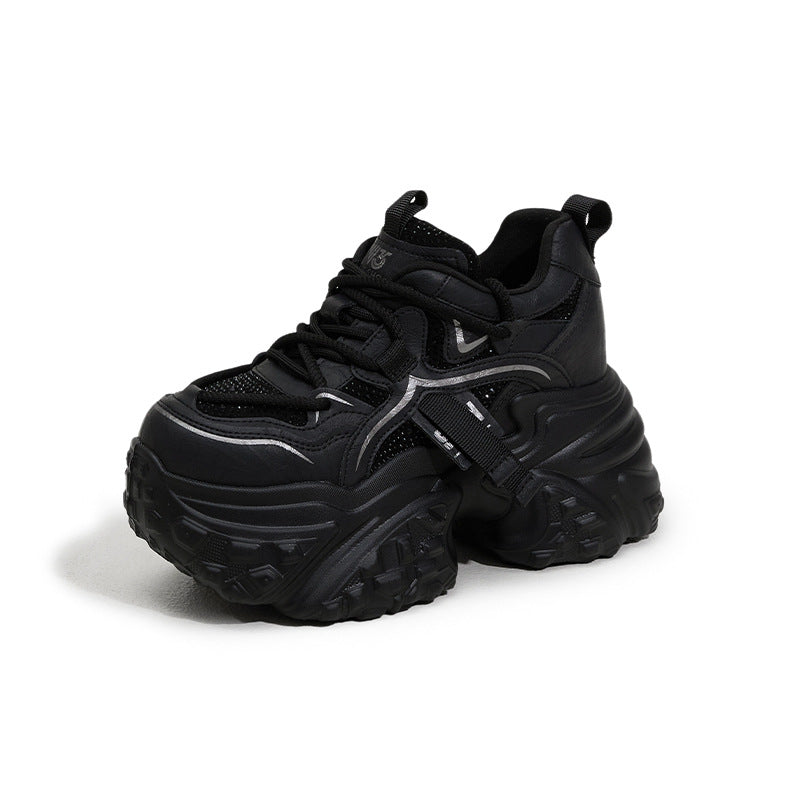 Women's Platform Dad Spring Rhinestone Fashion Small Height Increasing Women's Sports Shoes