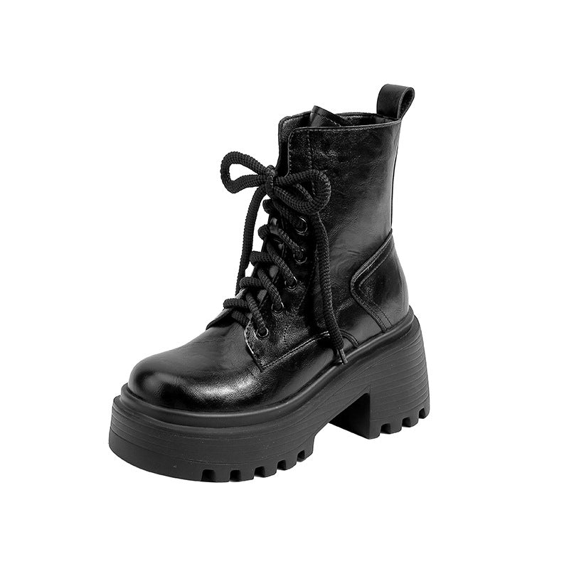Women's Small Hight Increasing Martin Thick Bottom Skinny Side Boots