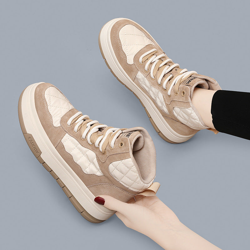 Women's Fashion Flat Platform Soft Bottom Skateboard Casual Shoes