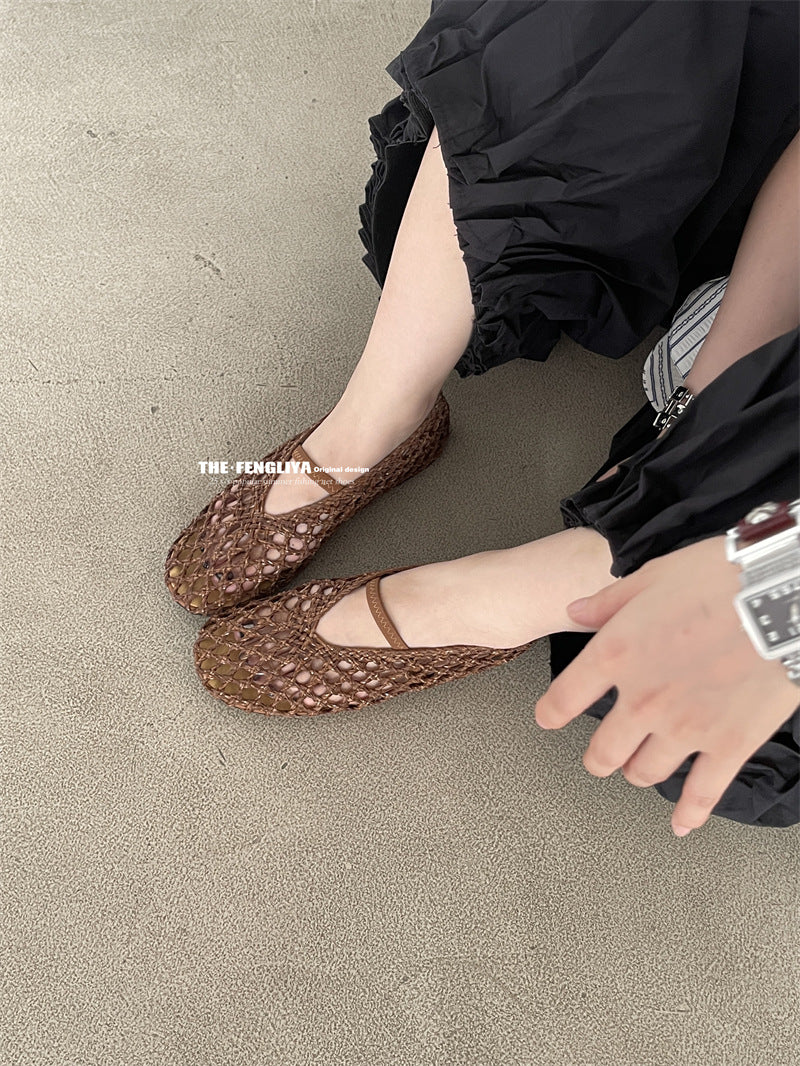Style Summer Niche Design Comfortable Woven Hollowed Sandals