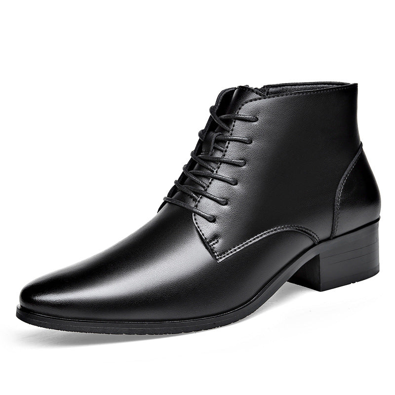 Men's Korean Style Trendy Business Pointed Veet Leather Shoes