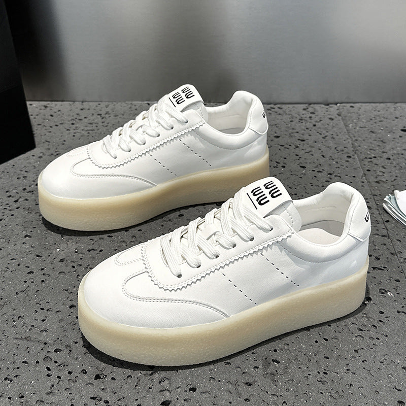 Women's Round Head Thick Bottom Elevator Wild Women's Shoes