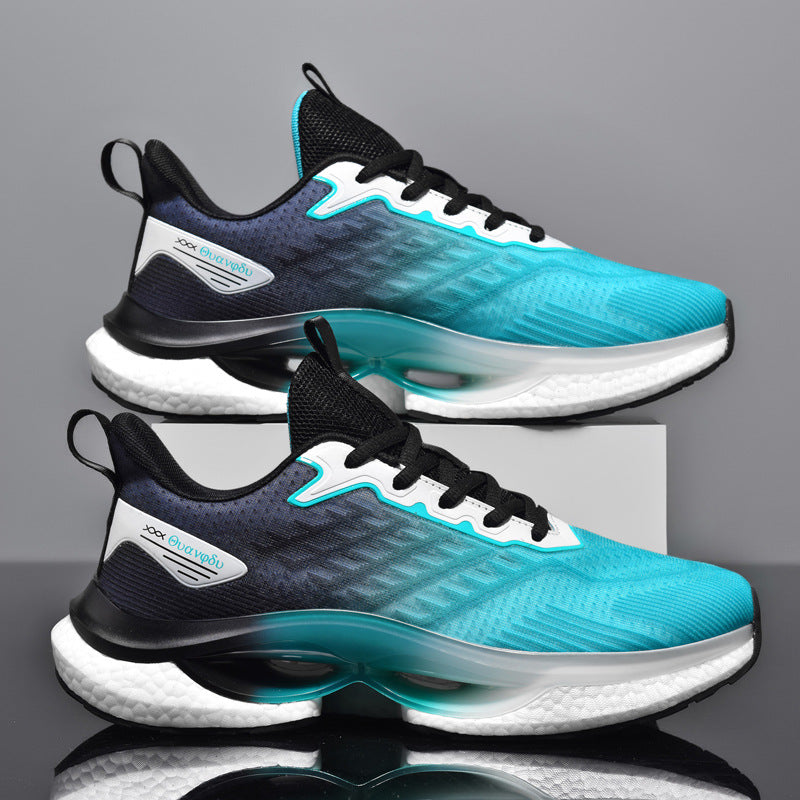 Men's Cushion Light Running Flying Woven Summer Green Mesh Surface Clunky Men's Sports Shoes
