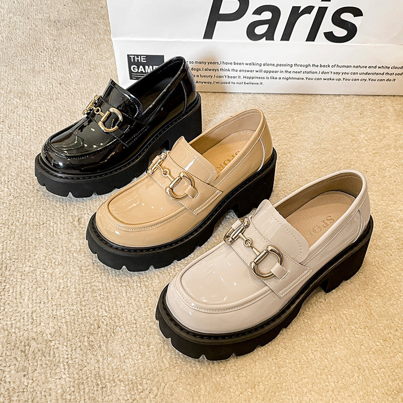Women's Genuine Platform British Style High Spring Heels