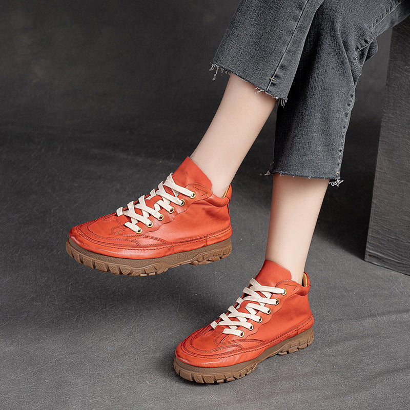 Women's Shu Front Pumps First Layer Cowhide Casual Shoes