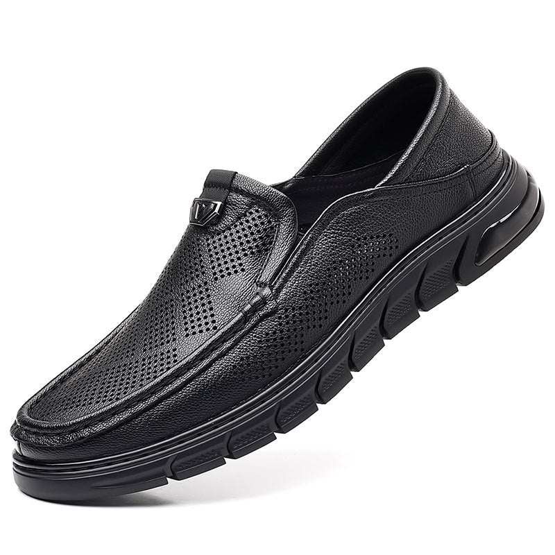 Men's Summer Breathable One Pedal Genuine Pumps Casual Shoes