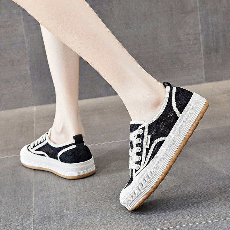 Women's Fisherman Fashionable Lace Campus Platform Lightweight Comfortable Casual Shoes