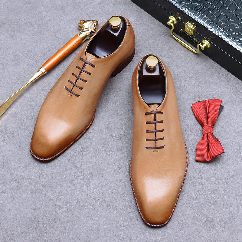 Men's Promotion Whole Business Lining Cowhide Formal Wear British Leather Shoes