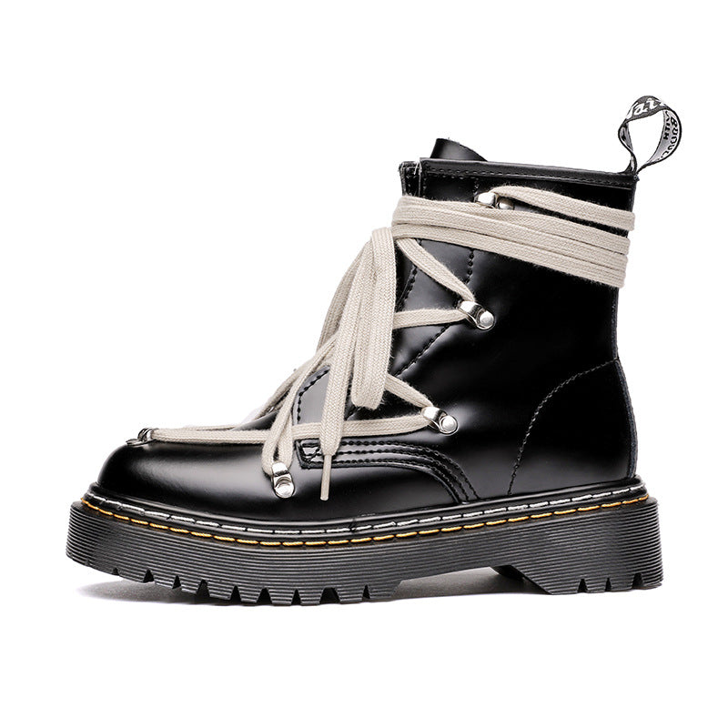 Women's & Men's Joint Martin Six-pointed Star Genuine Strap Boots
