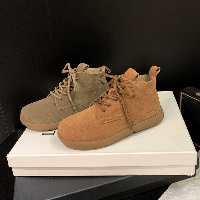 Women's Genuine Flat Retro Easy Matching Boots