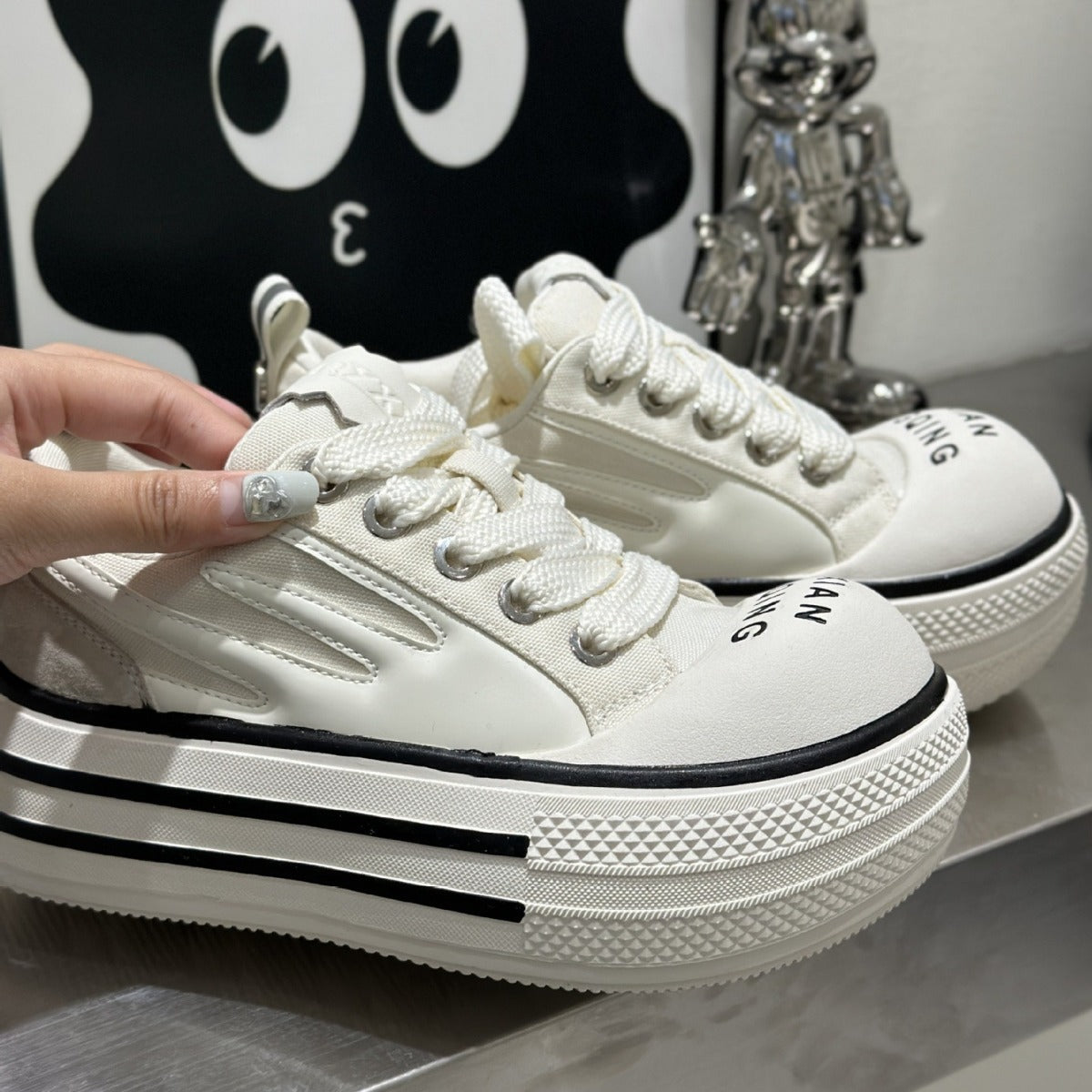 Raccoon Cotton Candy Big Head Female Summer Punk Niche Casual Shoes